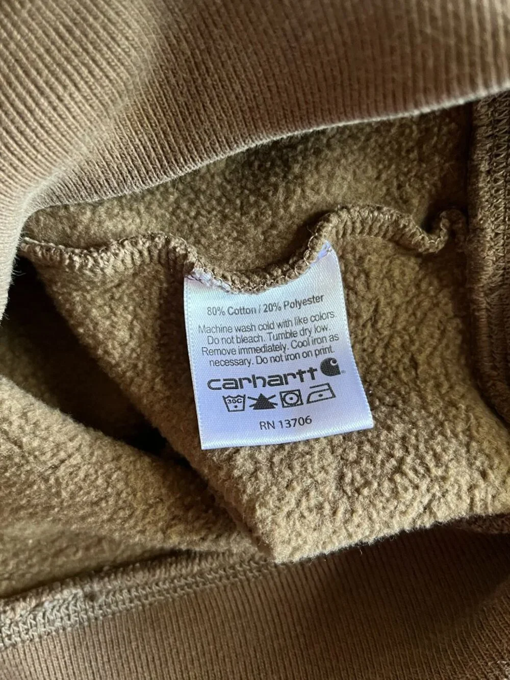 Carhartt olive-brown camo logo hoodie 6 - Picture 6 of 8